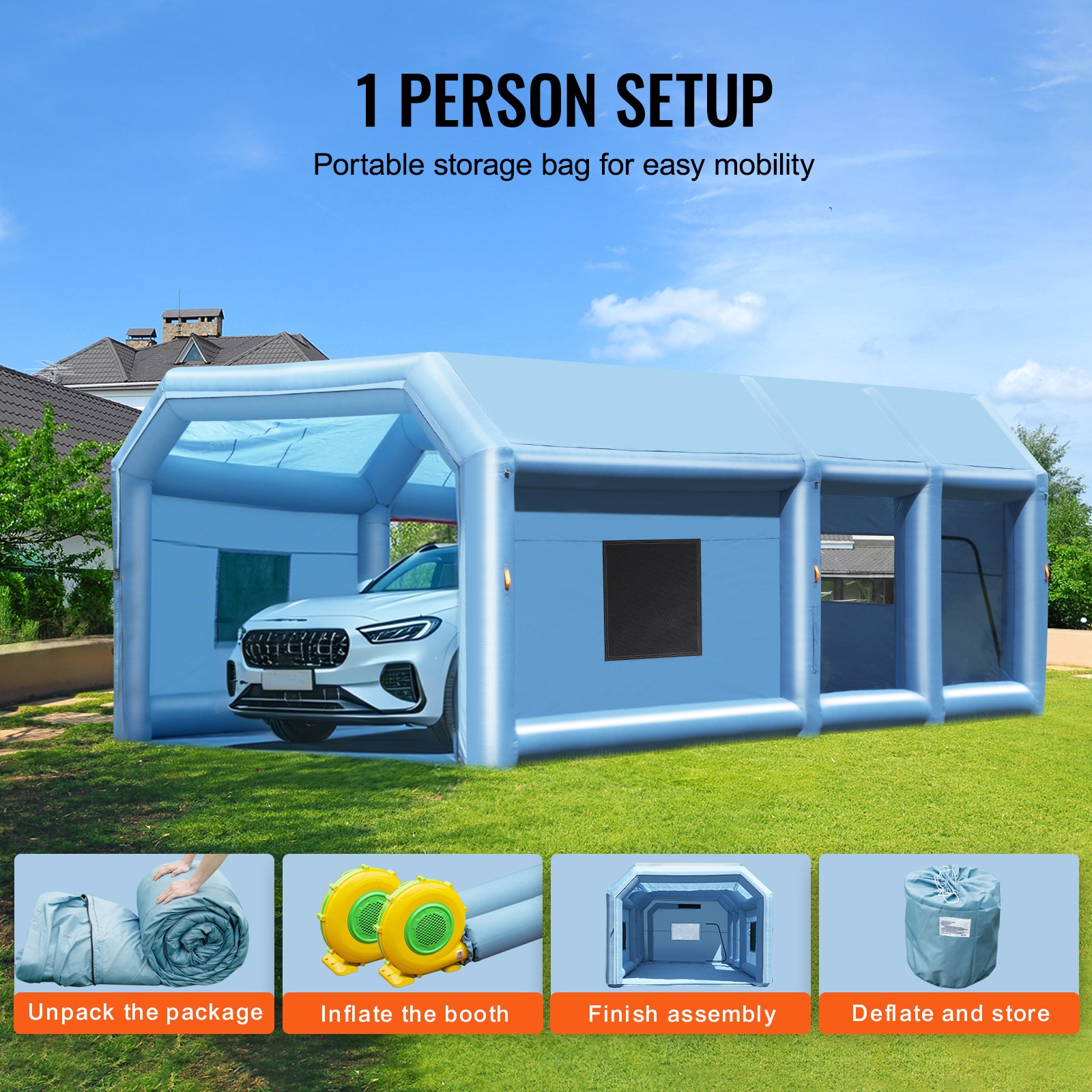 Inflatable Paint Booth For Cars And Trucks With Air Filter System_voghion.com